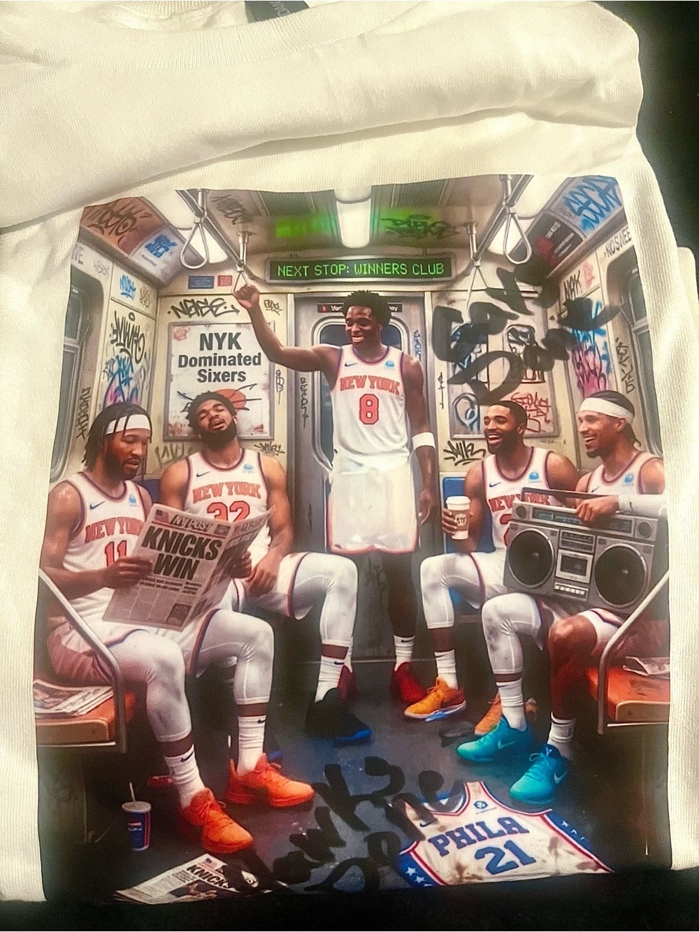NY Knicks Champions 2026 Subway Graphic Tee